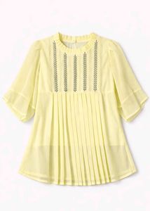 Elegant Pleated Yellow Top
