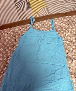 Blue Embroidered Cotton Kurta