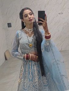 Blue Embellished Lehenga Choli