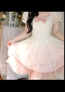 coquette lolita ombre pink and white dress 🍧