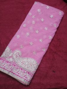 Dark Pink Silver Zari Saree Now ₹4500