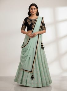 Elegant Mint Green Lehenga choli set