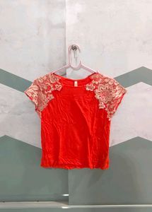 Orange Schiffily Top