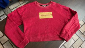 Calvin Klein Jeans Red Crop Sweatshirt