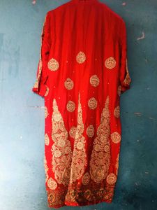 Elegant Red &amp; Gold Kurta