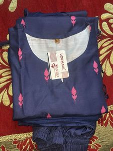 women printed rayon kurtaset with farshi salwar XL