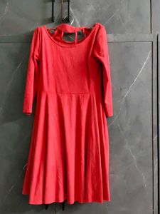 Vibrant Red A-Line Dress