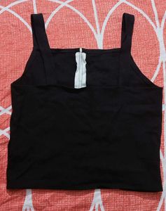 Black Cropped Tank Top