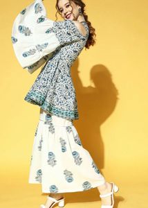 Elegant Printed Kurta Set with Palazzo