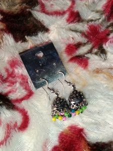 Oxidise Jhumka Earring