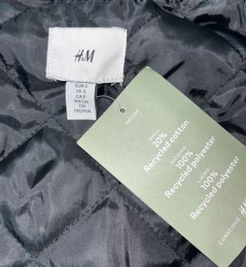 H&amp;M Gray/white checked padded overshirt ( new )