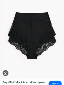 H&M Black Lace Hipster Brief with bra👍👍