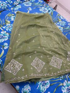 Unstitched Green Lehenga and Duppatta