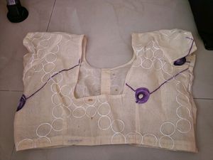 Cream Colour Net Blouse
