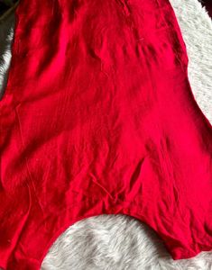 Red Embellished Kurta Set