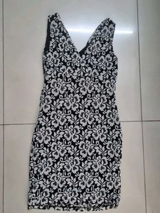 Women's Black &amp; White Floral Dress