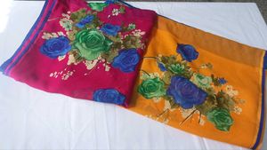 Vibrant Floral Print Saree