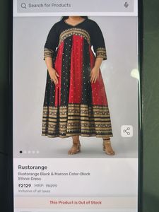 Elegant Black & Maroon Ethnic Gown