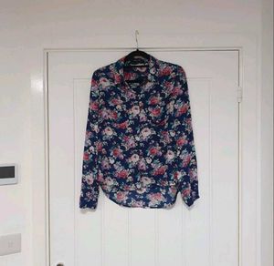 New Look Floral Print Button-Up Blouse