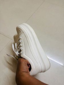 Classic White Lace-Up Sneakers