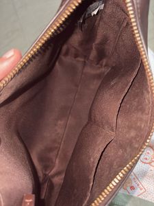 Brown Faux Leather Hobo Bag