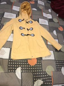 Yellow Hooded Duffle Coat get sweater free