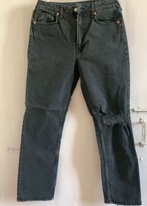 Distressed Black Denim Jeans