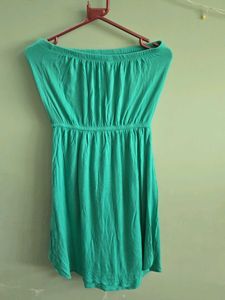 Green Strapless Summer Dress