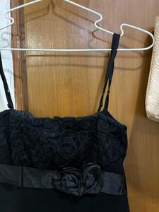 Vintage Y2K Black High-Low Mesh Babydoll Dress