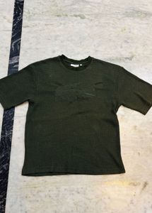 Olive Green Lacoste Cropped Top