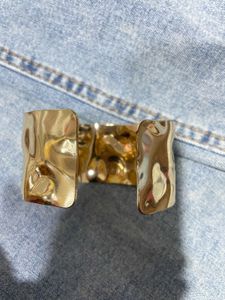 Hammered Gold Tone Cuff Bracelet