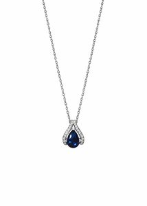 Elegant Blue Teardrop Pendant Necklace
