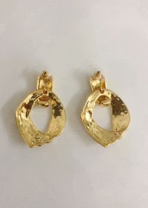 Gold Tone Interlocking Drop Earrings