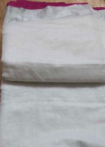 chanderi cotton White Saree with Pink  zari Border