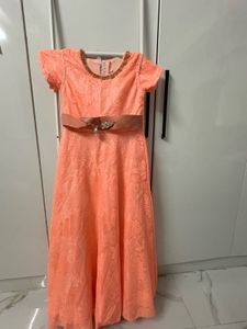 Elegant Peach Ethnic Gown