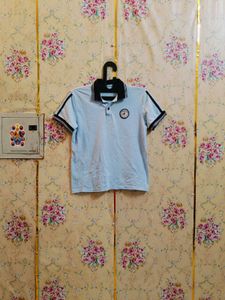 🇳🇿💫🎀Light Blue Polo Shirt with Black Accents