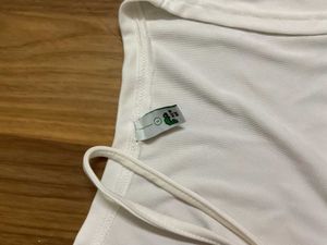 White Y2K Long sleeve Crop Top with Attached Shrug