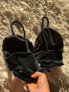 Dark Green Velvet Bra