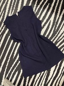 Elegant Navy Blue Embellished Dress