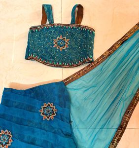 Beautiful Teal Blue Lehenga Choli