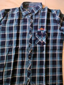 Blue Plaid Long Sleeve Shirt