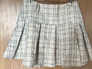 Checked Tweed Skirt with Built in Shorts