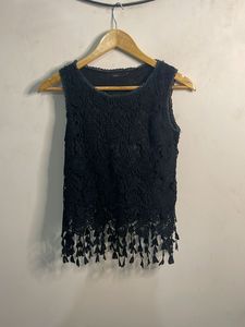Elegant Black Lace Sleeveless Top
