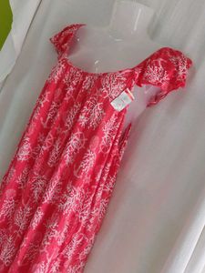 Coral Print Off-Shoulder Mini Dress