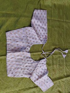 Elegant Brocade Blouse with Leaf Motifs