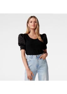 Forever New Anna Linen Puff Sleeve Tee