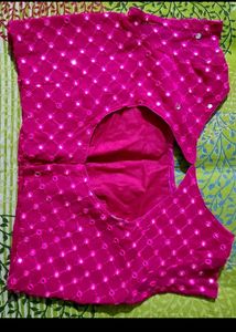 Beautiful Combo Orange N Pink Designer Net Blouses