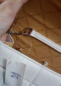 Lino Perros White Clutch Bag Sling Handbag Purse