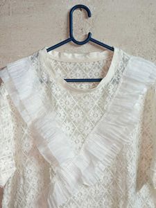 See-through Fashion Lace Top White