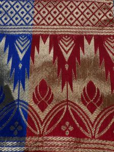 Elegant Red &amp; Blue Saree